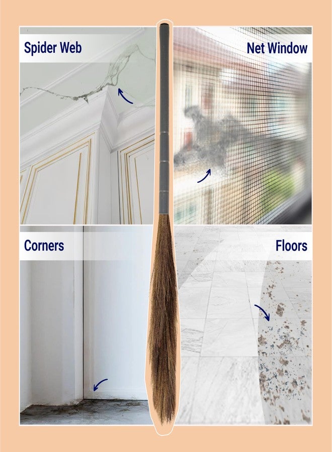 Chakaa chak Chakaachak Grass Floor Broom for Home Cleaning | Natural Meghalaya Fibers | Strong Bristles | Lightweight Long-Lasting Jhadu | for Hard, Tiles, Marble & Wooden Surface Sweeping - Image 3